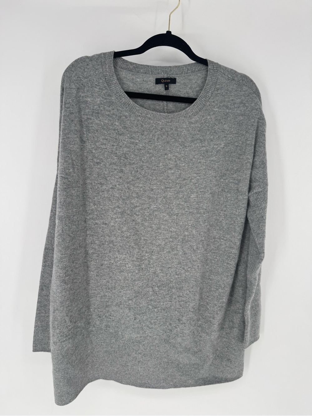 Quince 100% cashmere oversized Crewneck Sweater - Heather Gray